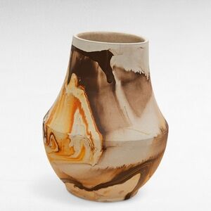 Vintage Nemadji Pottery USA Pottery Vase Marble Swirl 6.5"